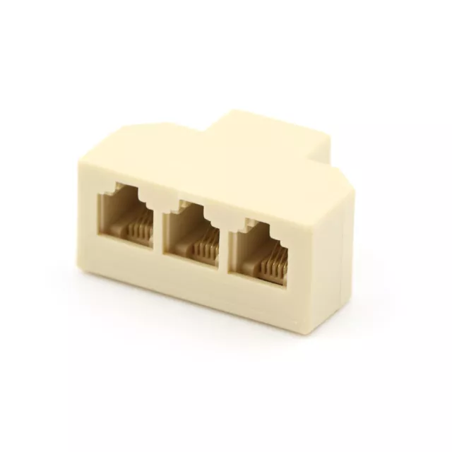 1PC RJ11 Splitter 3 Way Adapter 1 M to 3 F RJ-11 6P4C Phone Jack Splitter NT-hq