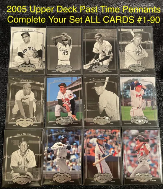 2005 Upper Deck Past Time Pennants Baseball Card You Pick Complete Your Set 1-90