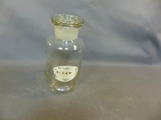 Ancien Flacon Herboristerie Pharmacie Pot Bocal Bouteille Verre Épicerie chimie