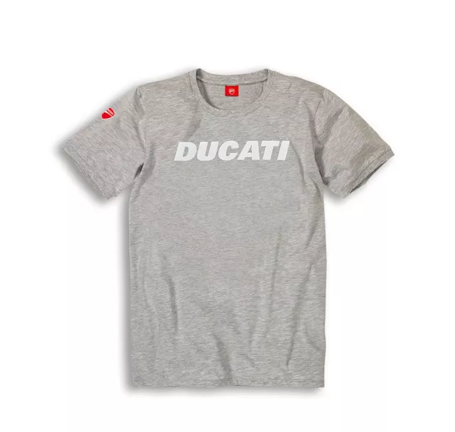 DUCATI Ducatiana 2 kurzarm T-Shirt grau melange weiß NEU !!