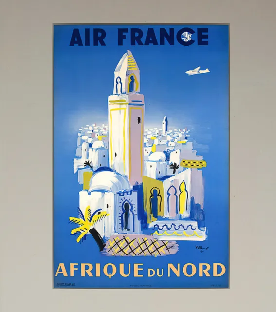 Publicité réédition AIR FRANCE Afrique du Nord - années 50 Affiche / Panneau