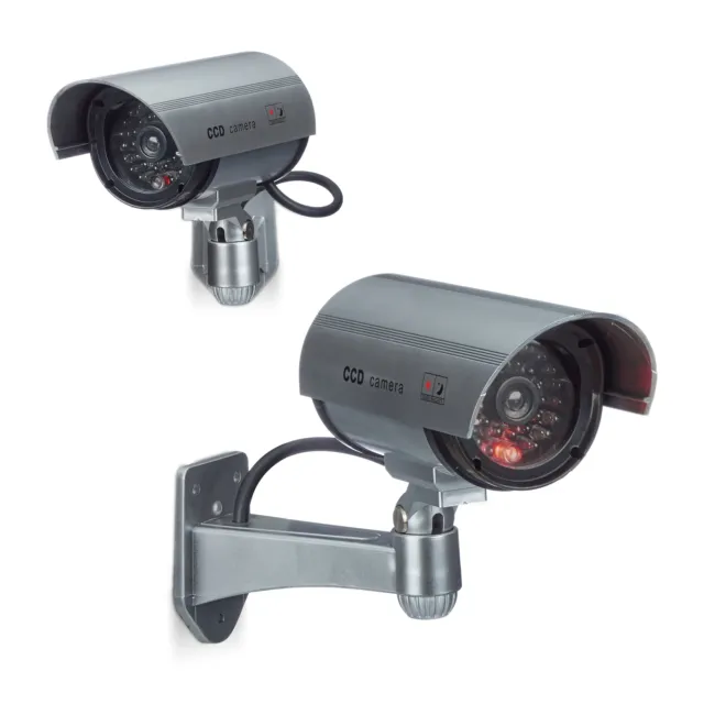 2er Set Dummy Kamera CCD Sicherheitskamera drahtlos Kamera Attrappe Überwachung