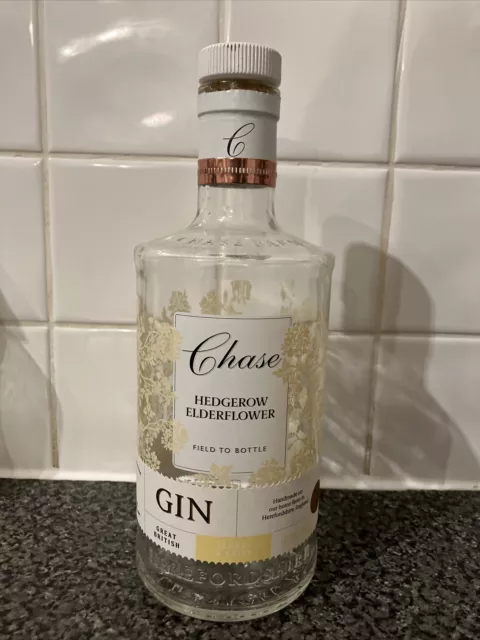 EMPTY Chase Hedgerow Elderflower 70cl Glass Gin Bottle - For Craft/Upcycling