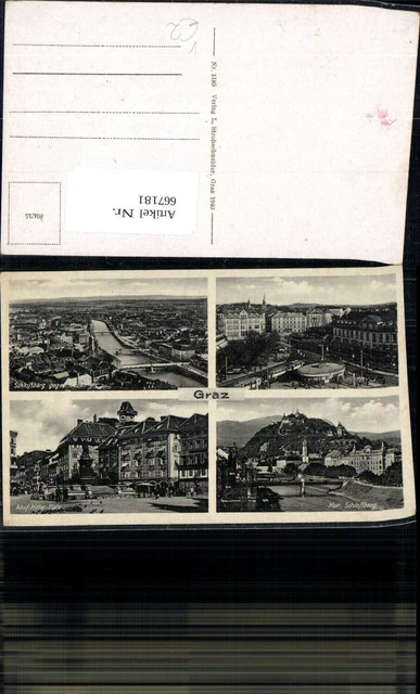667181,Mehrbild Ak Graz Schlossberg Straßenbahn Brücke Hauptplatz pub L. Strohsc