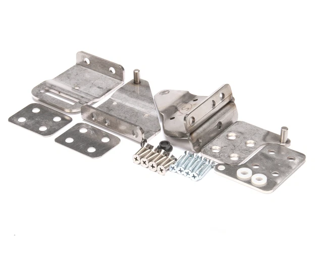 Glastender Hinge Set And Brackets For Wood Doors, 180^ Swing, 06001376 - Free