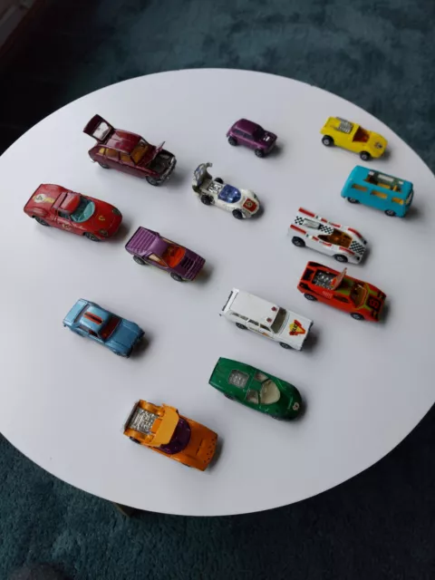 Vintage 1970s Diecast Vehicles Corgi and Matchbox (13 Items)