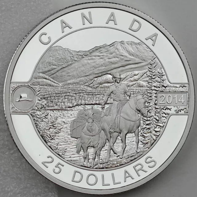 2014 $25 Cowboy in the Canadian Rockies 1 Oz Pure Silver Proof Coin 'O Canada' 4