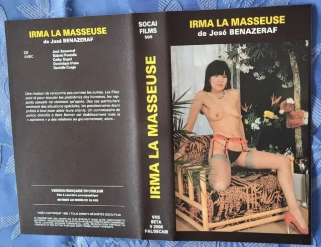 Ancienne Jaquette De Cassette Vhs  28,5 X 21 " Irma La Masseuse  " Erotique