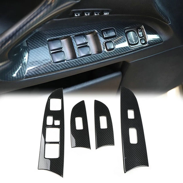 CACHE GARNITURE PANNEAU Interrupteur Vitre Fibre Carbone Pour Alfa