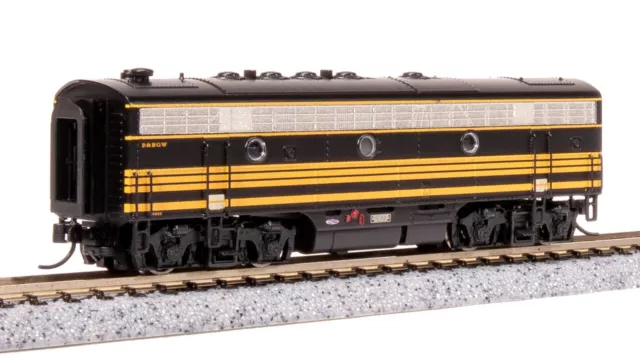 Broadway Ltd 7771 N Scale DRGW EMD F7B Black 3-Stripe Diesel Locomotive #5563 2