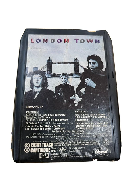 Paul McCartney & Wings London Town 8 Track Tape Refurbished.