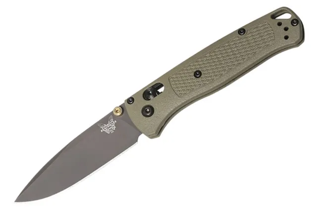 Benchmade Bugout Pocket Knife Gray Drop Point Blade Ranger Green Handle 535GRY-1