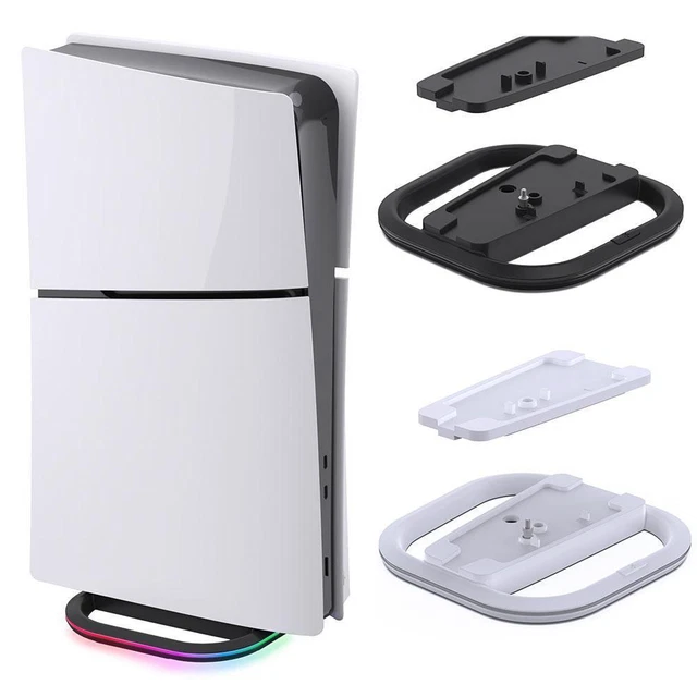 Led Game Console Stand FOR PS5 SLIM Console Vertical Stand RGB LED Atmosphere Game Light UK ...
