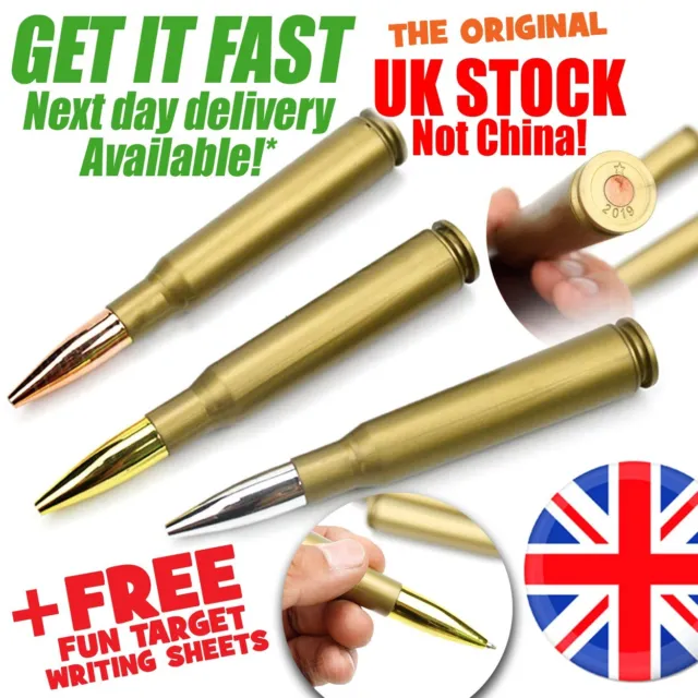 2024 NEW Large Bullet Ballpoint Pen Twist tip Novelty Model Toy Ammunition UK 🎁