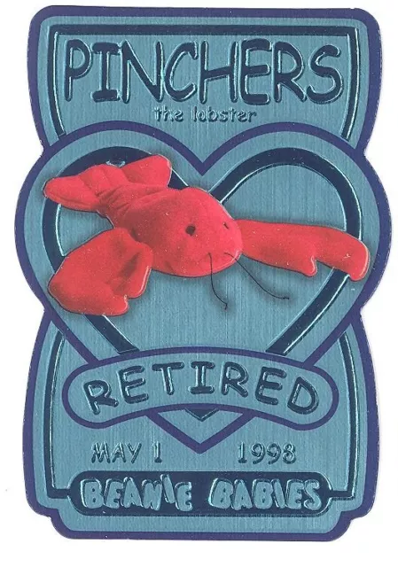 TY Beanie Babies BBOC Card - Series 3 Retired (TEAL) -PINCHERS Lobster (#/20160)