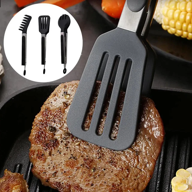 Stainless Steel Silicone Kitchen Tongs Clip Cooking Tool Tongs Kitchen Parts