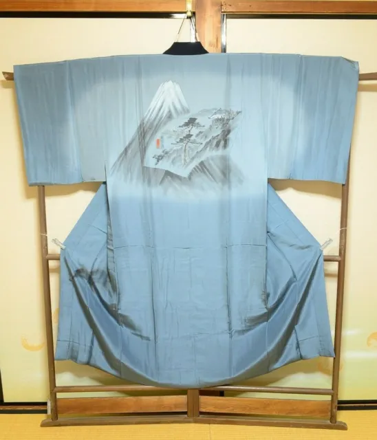 Mens Silk Naga- Juban Underwear Kimono Japanese vintage Jyuban 141cm /1049