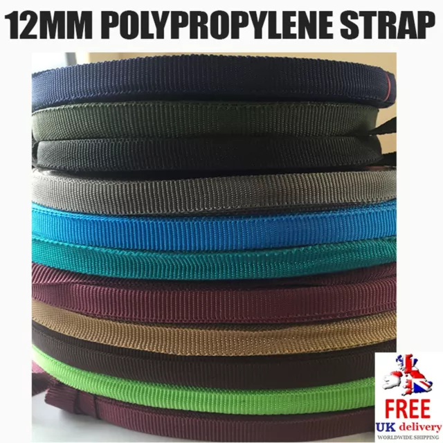 15mm Polypropylene Strap.Light, Strong, Webbing, Straps, Belts, Flexible Quality