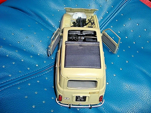Ancienne Renault 4L-1954-Solido Echelle 1/18-Decapotable Couleur Sable 6