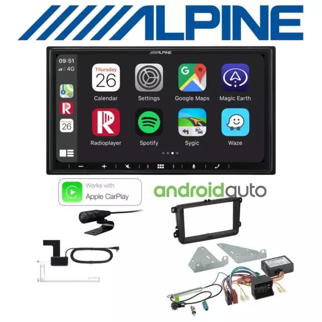 Alpine Autoradio DAB+ Android Auto Apple CarPlay für Volkswagen VW Polo Canbus