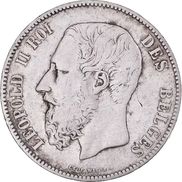 [#1151254] Münze, Belgien, Leopold II, 5 Francs, 5 Frank, 1875, Brussels, SS, Si