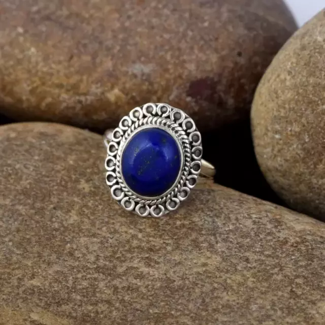 Lapis Lazuli Gemstone 925 Sterling Silver Ring Best Gift For Valentine KA-857