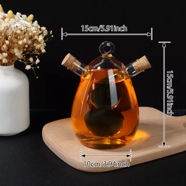 Oil and Vinegar Dispenser Bottle 2 in 1 Transparent Glass Vinegar RufqJ