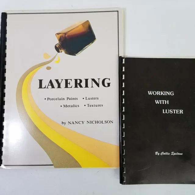 2 libros de instrucciones de pintura china capas que funcionan con brillo textura metálica