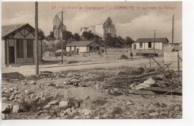 SOMMEPY TAHURE - Marne - CPA 51 - Front de champagne - restes du village