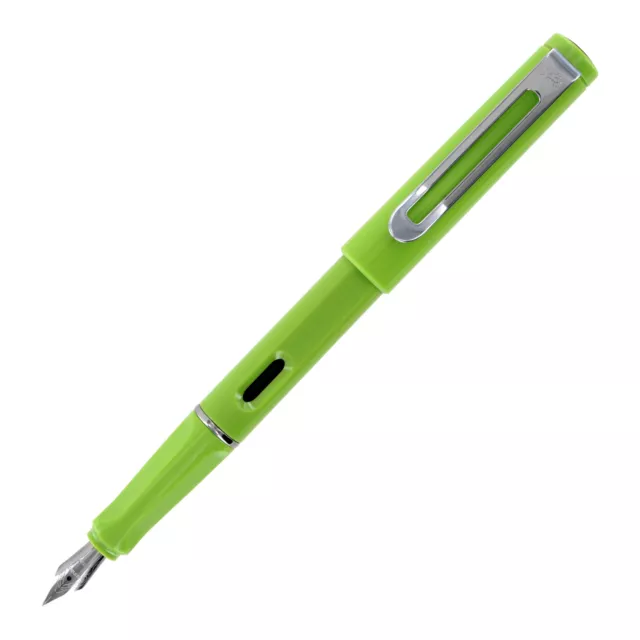 JinHao 599A Lima Verde Plástico Pluma Estilográfica, Punto Medio (FP-599A-1)