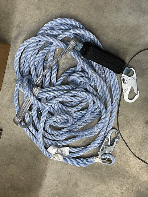 FallTech 8149T Vertical Lifeline Rope, with 8368 Rope Grab Lanyard