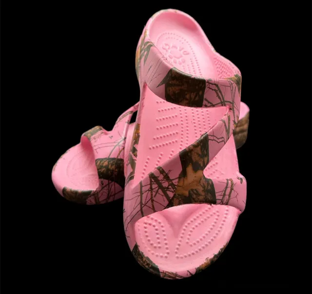 DAWGS Women's Mossy Oak Z Pink  Espadrille Sandal Z strap Size 6 Arch Support