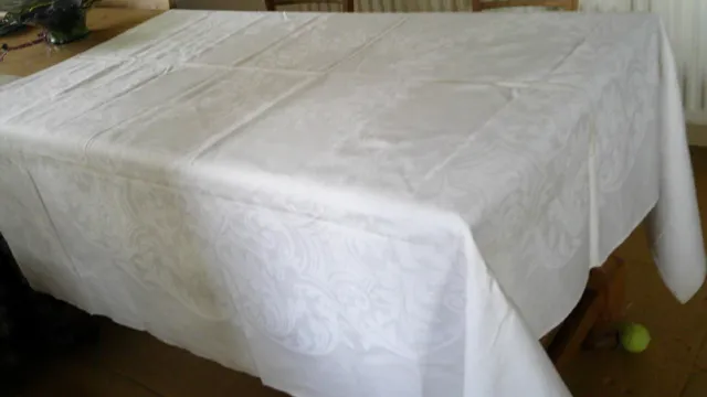 Vintage Irish Linen Damask Tablecloth - 67 Inches Square