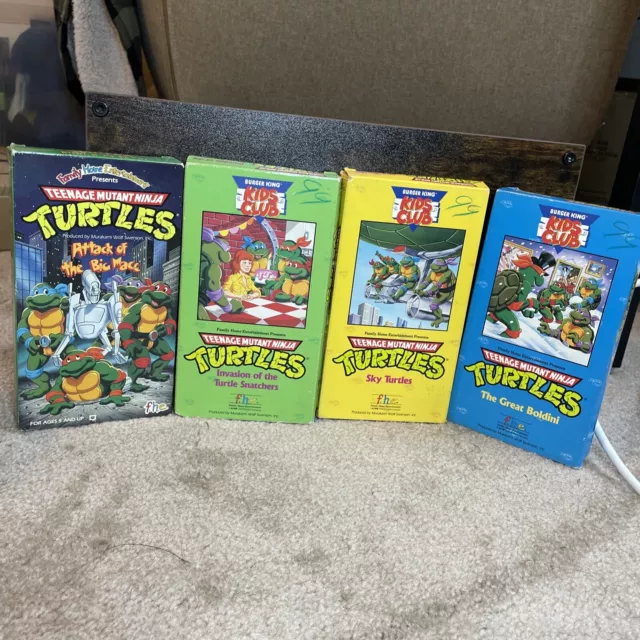 TEENAGE MUTANT NINJA Turtles VHS Burger King Kids Club Set Of 4 £22.99