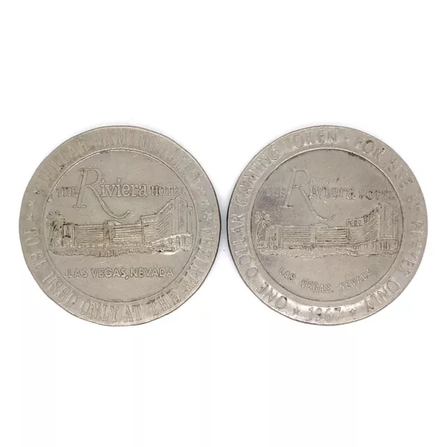 VTG 1966 & 1967 Las Vegas The Riviera Gambling Tokens! 92