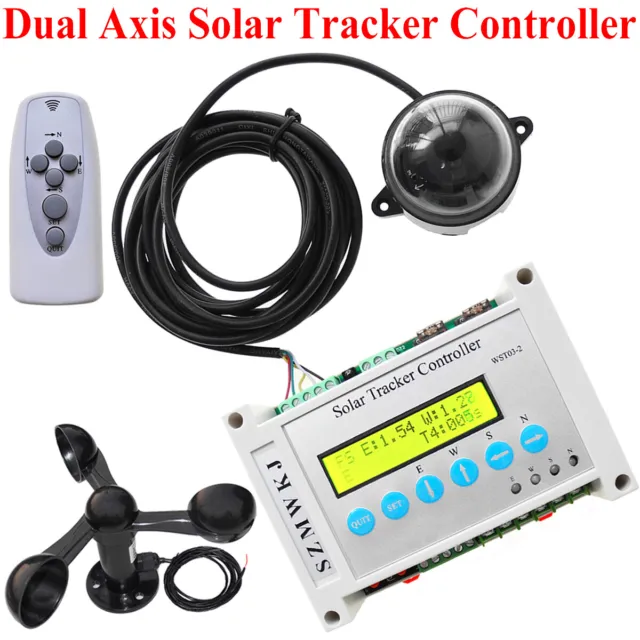 Dual Axis Solar Tracker Controller +Wind Speed Sensor DIY Solar PV Panel System