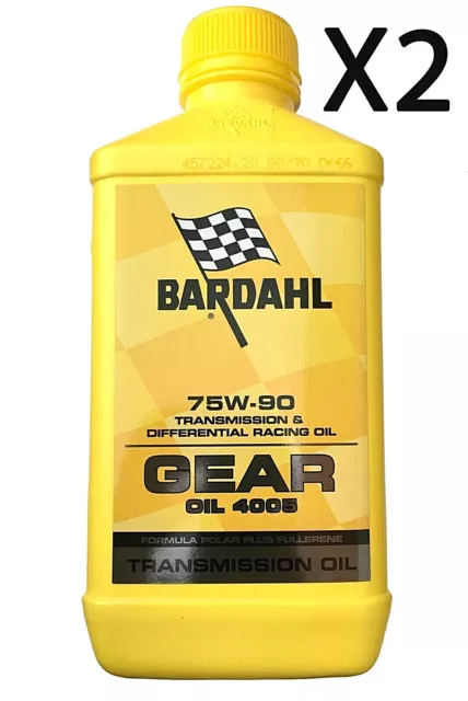 2 Litres Bardahl Gear Oil 4005 75W90 Huile Vitesse Différentiel Racing GL4 GL5