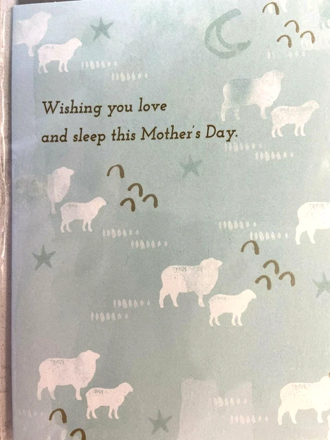 Paper Rebel Mothers Day Card - to new Mom, Wishing you love & sleep, cute sheep