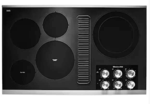 KitchenAid KCED606GSS 36" Electric Downdraft Cooktop With 5 Elements - Stainless
