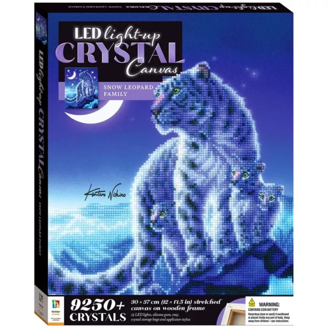New LED Light-Up Crystal Canvas - Snow Leopard Sparkling Lights- Kids Xmas Gift 2