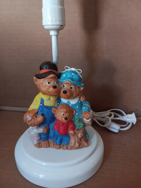 Lámpara de mesa vintage sin sombra The Berenstain Bears