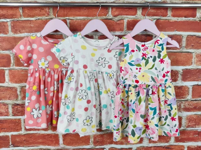 Baby Girl Bundle Age 12-18 Months M&S Nutmeg Pretty Summer Dress Set Floral 86Cm