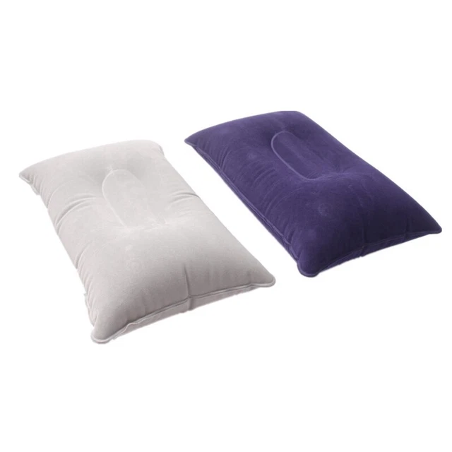 1X(Outdoor Portable Folding Air Inflatable Pillow Double Sided Flocking Cu SL4