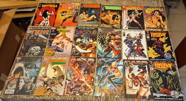 18 COMICS Vampirella Hellboy Vampi Visuous Cadillacs & Dinosaurs XFiles & More