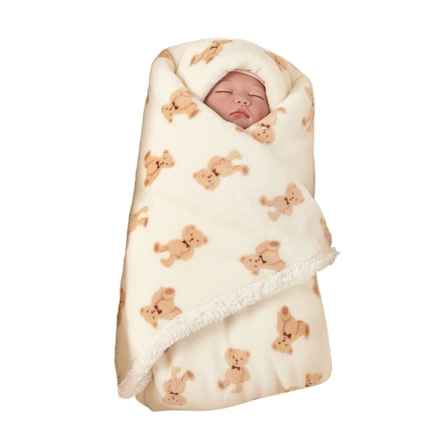 Warm and Gentle Cartoon Baby Blanket Thickened Flannel Fleece Swaddles Blanket