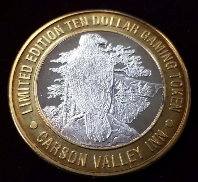 .999 $10 Silver Strike | Gaming Token | Carson Valley Inn | Parrot