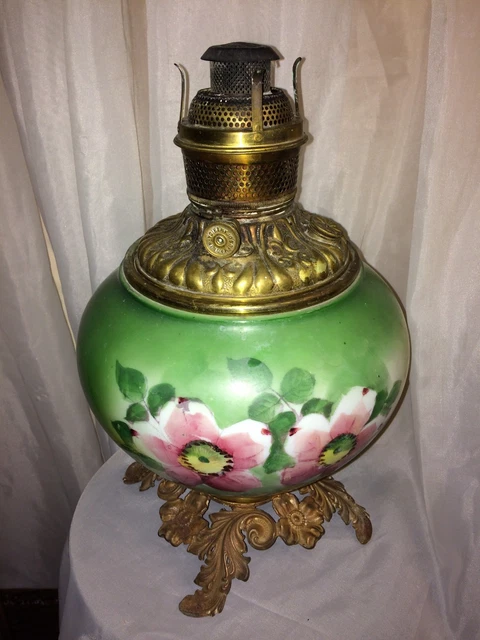 ANTIQUE BRASS FOSTORIA OIL LAMP INSERT and base 125.00 PicClick