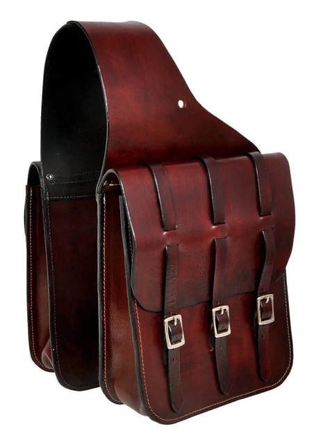 AD Saddlery Sac de selle en cuir de vache véritable Western Equestrian