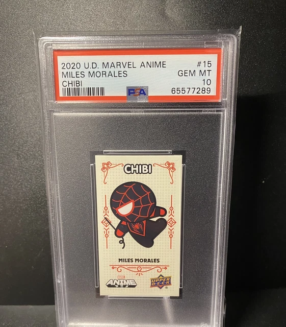 2020 UD Marvel Anime 15 OF 65 Chibi Miles Morales - Peach Momoko PSA 10