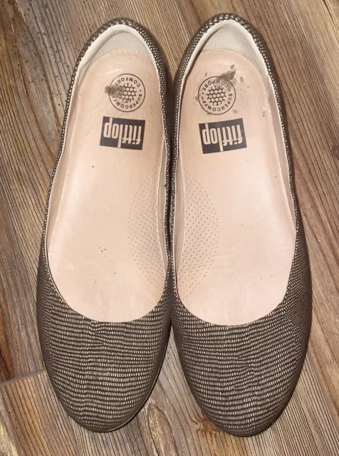 Fit Flop Womens Superballerina Animal Printed Suede Ballerina Flat Size US 7.5